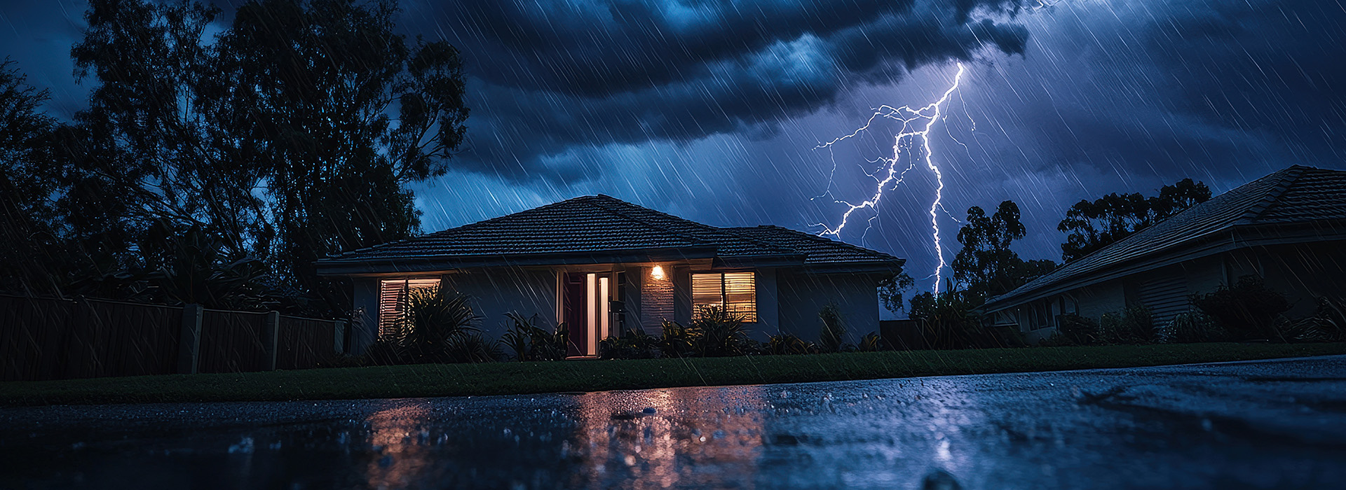 blitzschutz-winterbauer Haus mit Gewitter